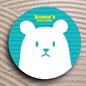 熊愛喝咖啡陶瓷吸水杯墊-藍