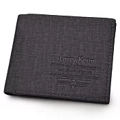 AmaZing 學生推薦簡約風素面丹寧布短夾 (2色任選)藍色