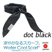日本急速消暑冰晶降溫圍巾黑底白點