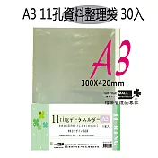 【檔案家】A3 11孔資料整理袋 30入