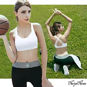 【Naya Nina】交叉美背無鋼圈運動內衣S-L(白)S白