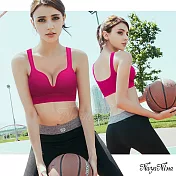 【Naya Nina】深U美胸無鋼圈運動BRA內衣M-XL(桃紅)M桃紅