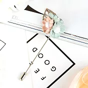 【Hera】赫拉 珍珠花朵樹葉圍巾別針/胸針-三色(藍+粉橘)