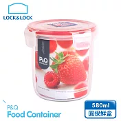 【樂扣樂扣】P&Q系列色彩繽紛保鮮盒/圓形580ML(草莓紅)
