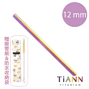 【鈦安純鈦餐具 TiANN】素面極光純鈦斜口吸管(12mm)素面極光