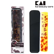 日本貝印耐附套短扁梳(琥珀) HL-0056