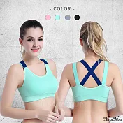 【Naya Nina】甜紛撞色雙肩帶無鋼圈運動內衣S-L(綠)S綠色