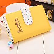 AmaZing 時尚可愛波點多卡零錢包收納中夾 (6色任選)麥芽黃