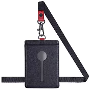 MONDAINE 瑞士國鐵直式鏤空牛皮證件套-十字紋黑