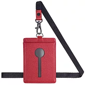 MONDAINE 瑞士國鐵直式鏤空牛皮證件套-十字紋紅