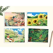 afu森林明信片套組-軟綿羊愛旅行(四入)