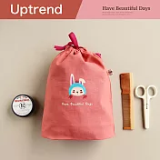 Uptrend 美好時光‧雜貨寬底束口袋│兔子紮辮子