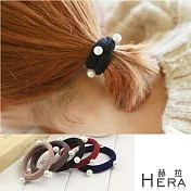 【Hera】赫拉 珍珠寬版毛巾髮圈/髮束-5入組(深色)