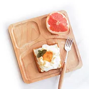 【Homely Zakka】木趣食光日系木質正方型分隔餐盤 (正方)