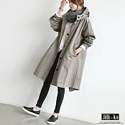 【Jilli~ko】連帽開釦有型外套FREE灰