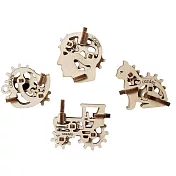 Ugears – 自我推進模型 Fidget 手癢系列套組迷你紀念4件組