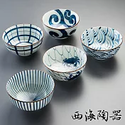 西海陶器【波佐見燒 職人手繪系列】五件式湯碗