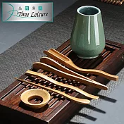 品閒茶道六君子茶勺/茶夾/茶撥/茶針/茶漏泡茶工具組(哥窯綠)