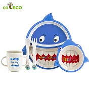 coeco竹纖維動物造型兒童餐具五件組 鯊魚