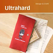 Ultrahard 月見兔雙拉鍊筆袋系列-地球通行證(大英紅)
