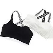 天使霓裳 小可愛 活力舞動 舒適內搭交叉美背運動內衣(白or黑)F白F