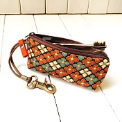 WaWu 拉鍊鑰匙包 日本布 (菱紋)