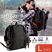 ELECOM 帆布多功能大容量後揹包(L)II S037- 黑