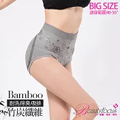 BeautyFocus加大款/竹炭吸排無痕內褲125001-竹炭灰