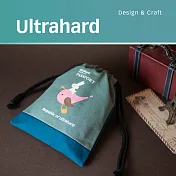 Ultrahard 月見兔束口收納袋-騎鯨魚(藍)