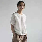 旅途原品_快風_原創設計亞麻短袖T恤 S-XL　S米白