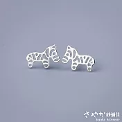 【Sayaka紗彌佳】純銀可愛動物系列鏤空小斑馬造型耳環