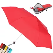 【2mm】Original拼色通勤/遮陽輕量手開傘_附拉鍊式吸水傘袋(紅色)
