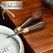 品閒 二合一黑檀實木普洱茶刀/養壺筆 茶道配件原木茶刷