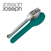 Joseph Joseph 翻轉不鏽鋼餐具組(藍綠色)