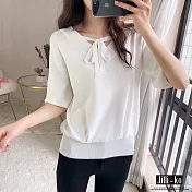 【Jilli~ko】前後兩穿純色針織T-F 903　FREE白色