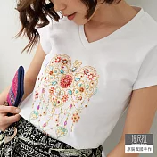 【潘克拉】水晶蝴蝶縫珠T-F TM651　FREE白色