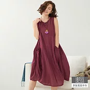 【潘克拉】純色背心連身裙-F TM887　FREE紫色