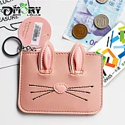 【OMORY】兔耳朵零錢包/票夾/證件包/鑰匙圈-粉色