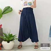 【潘克拉】兩穿式素色飛鼠褲-F TM065　FREE藍色