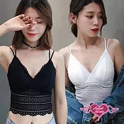 天使霓裳 小可愛 緹花圖騰 舒適內搭交叉美背內衣(白or黑) F白