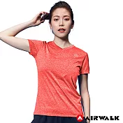 【AIRWALK】女款V領吸排短T-兩色S麻橘