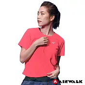【AIRWALK】女款吸濕排汗T恤-四色M螢光紅