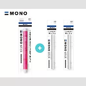 【TOMBOW日本蜻蜓】按壓式塑膠擦+補充蕊2入_ 粉色