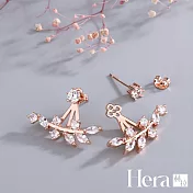 【Hera】赫拉 韓版水鑽樹枝耳掛式耳釘-2色玫瑰金