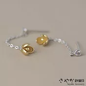 【Sayaka紗彌佳】925純銀日本古典金花垂墜造型耳環