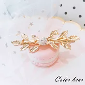 【卡樂熊】歐美氣質羽毛鑽造型髮夾(兩色)-金色