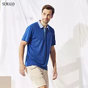 【ST.MALO】台灣製POLO衫典藏恆時咖啡紗男POLO衫-1815MP-L石英藍
