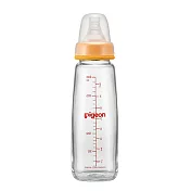 【Pigeon貝親】一般口母感玻璃奶瓶240ml 橘/Y奶嘴
