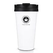 【EZlife】304不鏽鋼環保提手保溫咖啡杯清新白