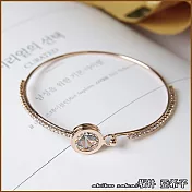 『坂井.亞希子』 簡約時尚單顆圓鑽微鑲鋯石手環 -金色